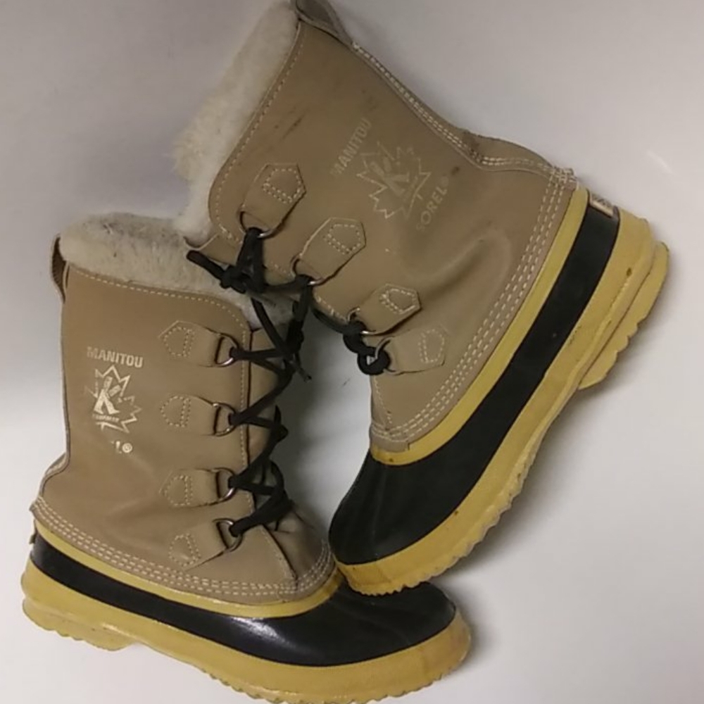 Vintage Sorel Boots Manitou Leather Kaufman Mens 7